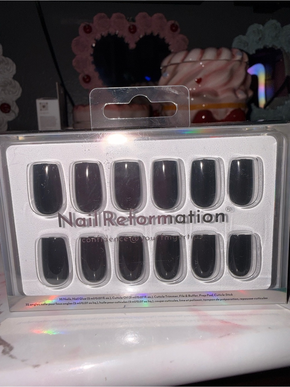 Nail Reformation Black Short Coffin Press-On Nail Set